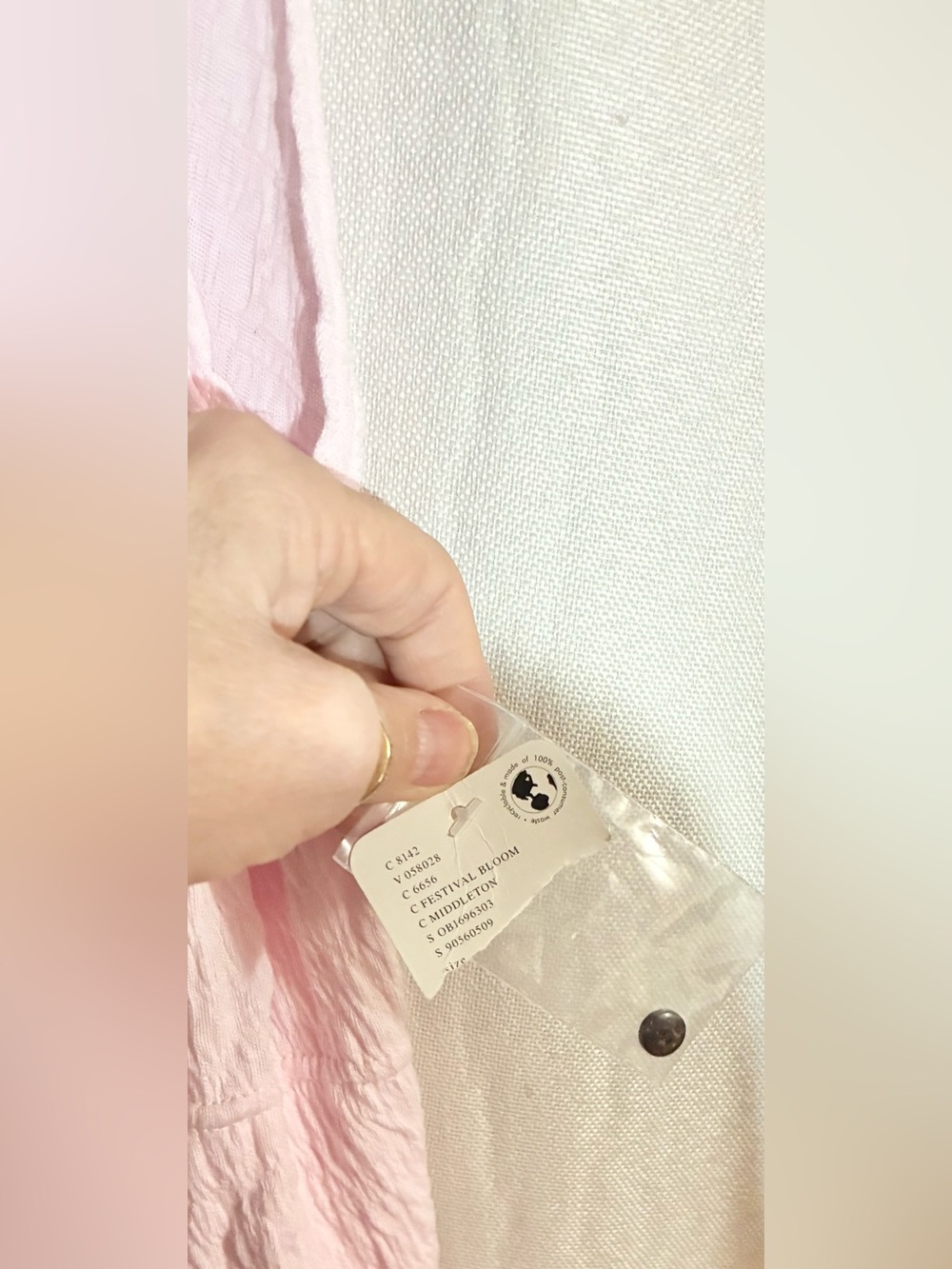FP Beach Pink Textured Dress Sz L Cover Up Pockets cruise pool resort fun - Picture 7 of 10